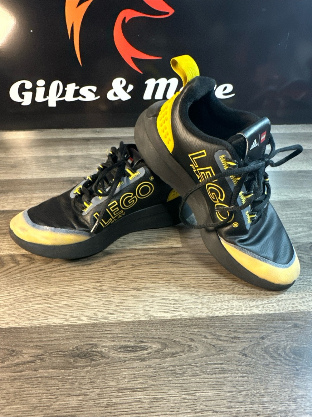 Lego kids 3.5 Black and Yellow lego Lace-Up Sneakers